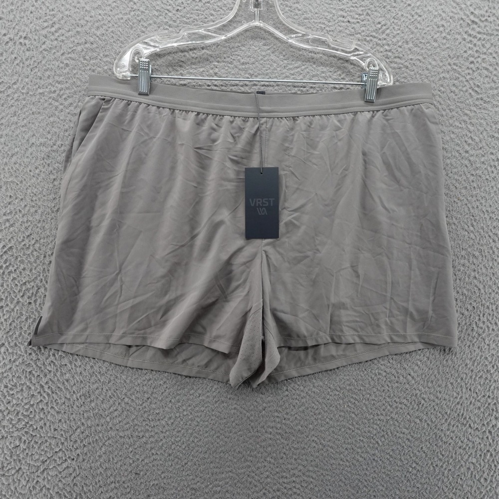 VRST Mens Accelerate Lined Running Shorts XXL Silver Shadow 5 Inch Inseam NEW